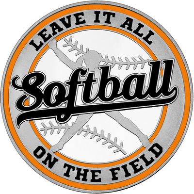 Black "Softball" with Orange Outer Circular Borders